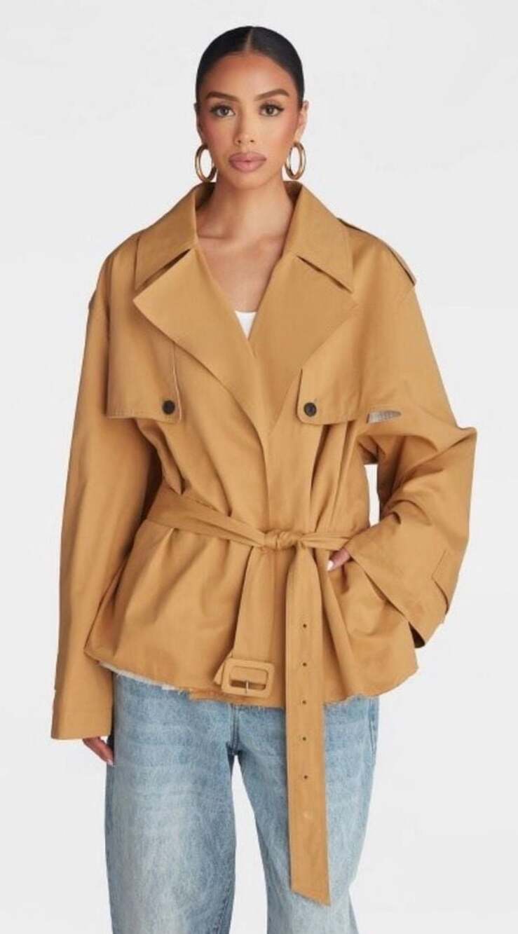 KBB by Kahlana Belted Trench Jacket Size M